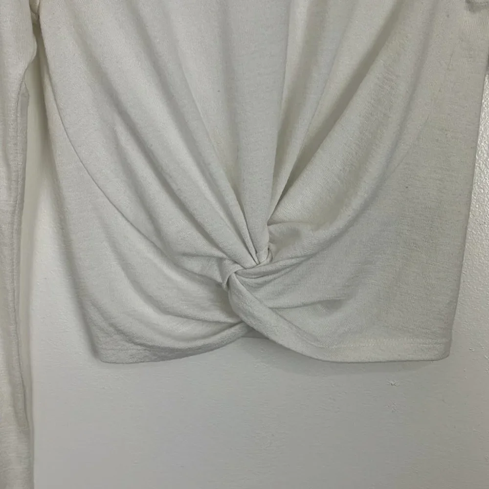 Aritzia Wilfred Free White Crop w/ Front Knot - Picture 2 of 6